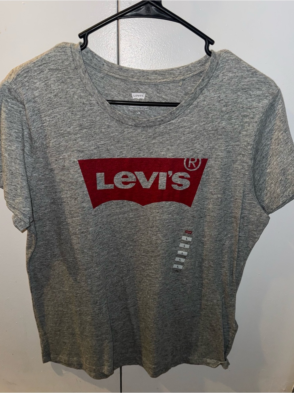 Levi's Heather Gray Tee with Red Logo
